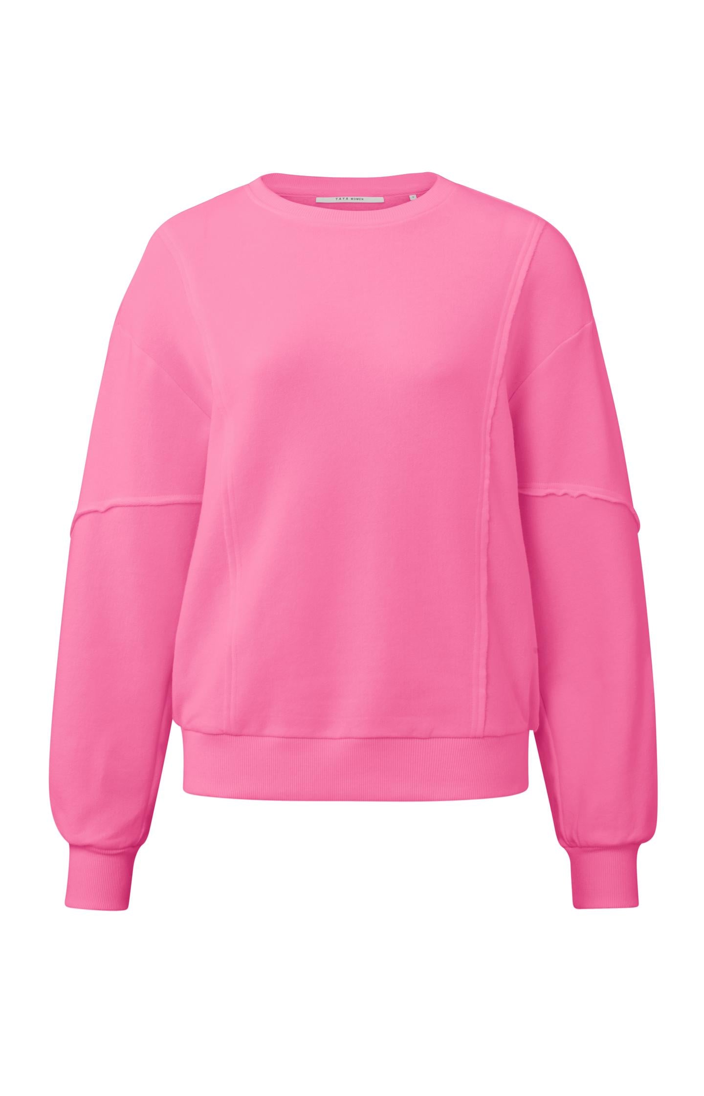 Sweatshirt with raw edge seams | Cosmos Pink - Harrison Fashion