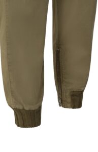 Soft cargo trousers with rib cuffs Gothic Olive Green - Harrison Fashion