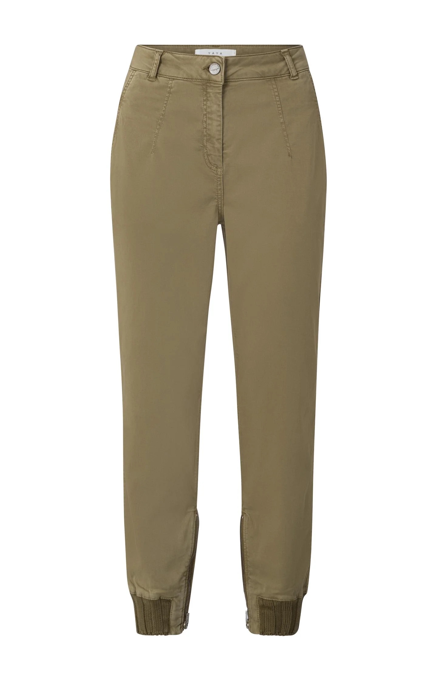 Soft cargo trousers with rib cuffs Gothic Olive Green - Harrison