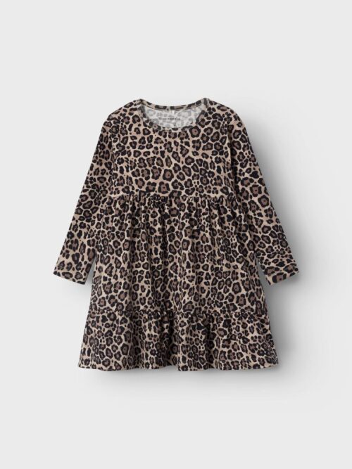Leopard Print Organic Cotton Dress | Oxford tan