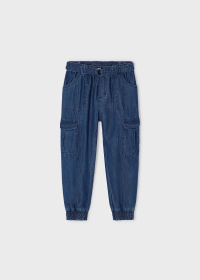 Belted Trousers - Blue Denim