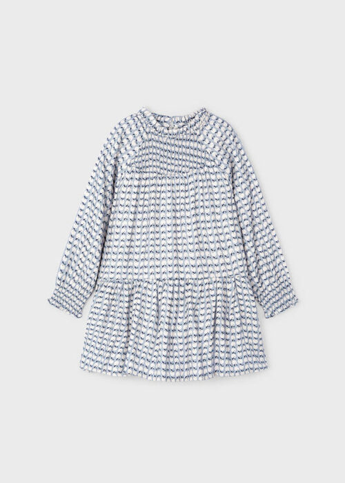 Long Sleeve Apple Print Dress | Blue