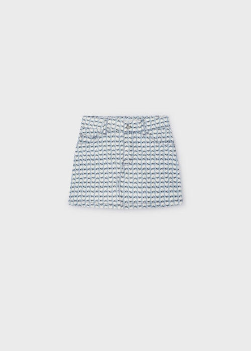 Girl Animal Print Cord Skirt | Blue