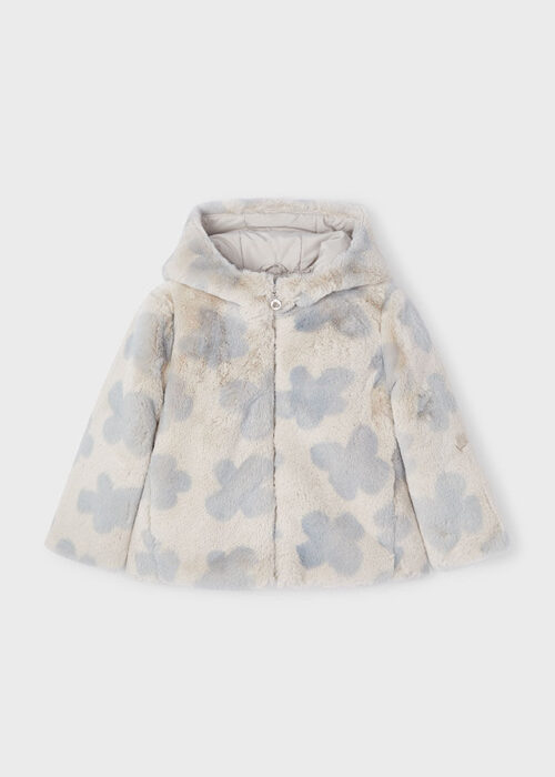 Faux Fur Floral Zip Coat | Alpaca