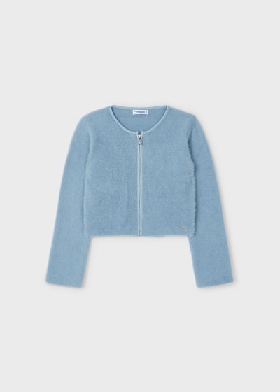 Girl Tricot Zip Cardigan | Blue