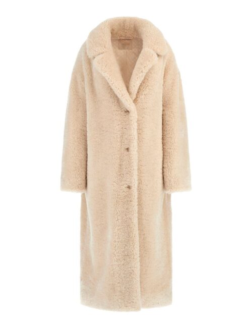 New Alina Long Teddy Coat | Pearl Oyster