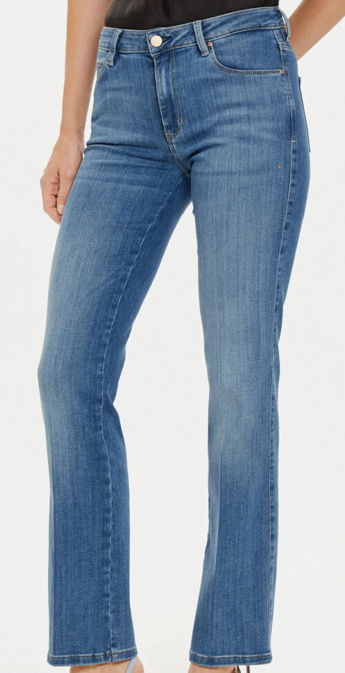 Straight Mid Rise Hug Jean | Blue Wash